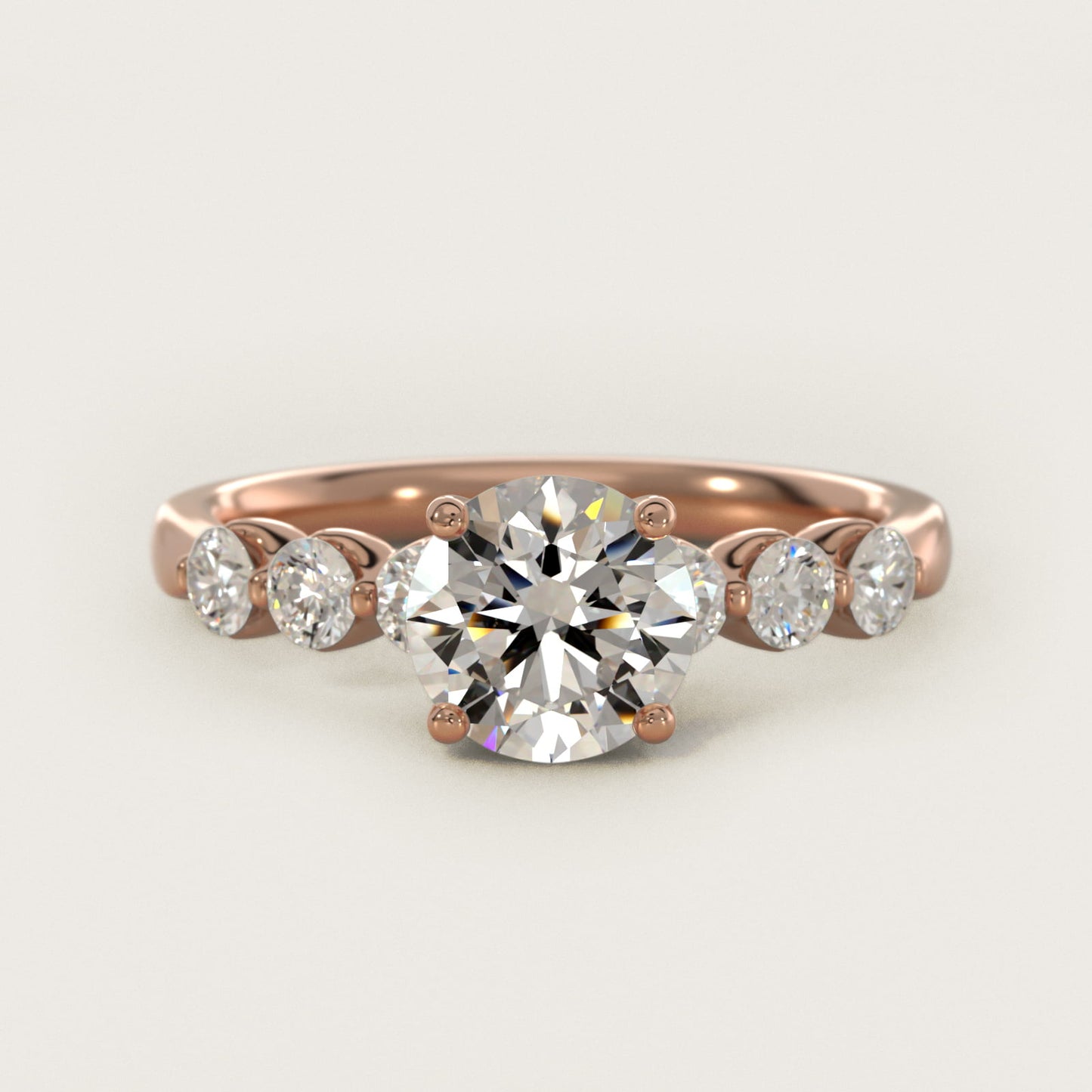 The Gallery Collection™ Floating Diamond Engagement Ring in 14k Rose Gold (1/3 ct. tw.) - Round Center