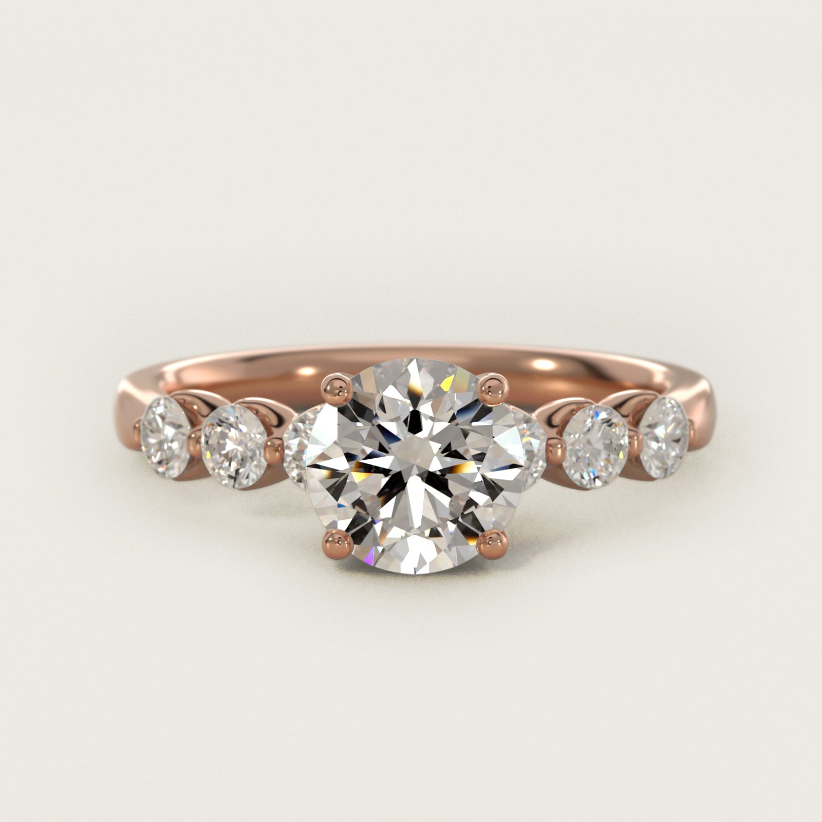 The Gallery Collection™ Floating Diamond Engagement Ring in 14k Rose Gold (1/3 ct. tw.) - Round Center