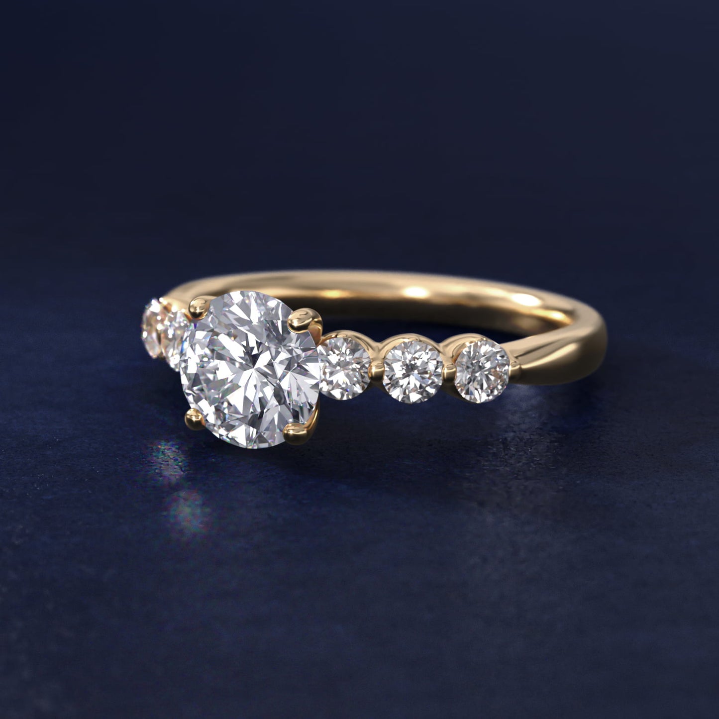 The Gallery Collection™ Floating Diamond Engagement Ring in 18k Yellow Gold (1/3 ct. tw.) - Round Center