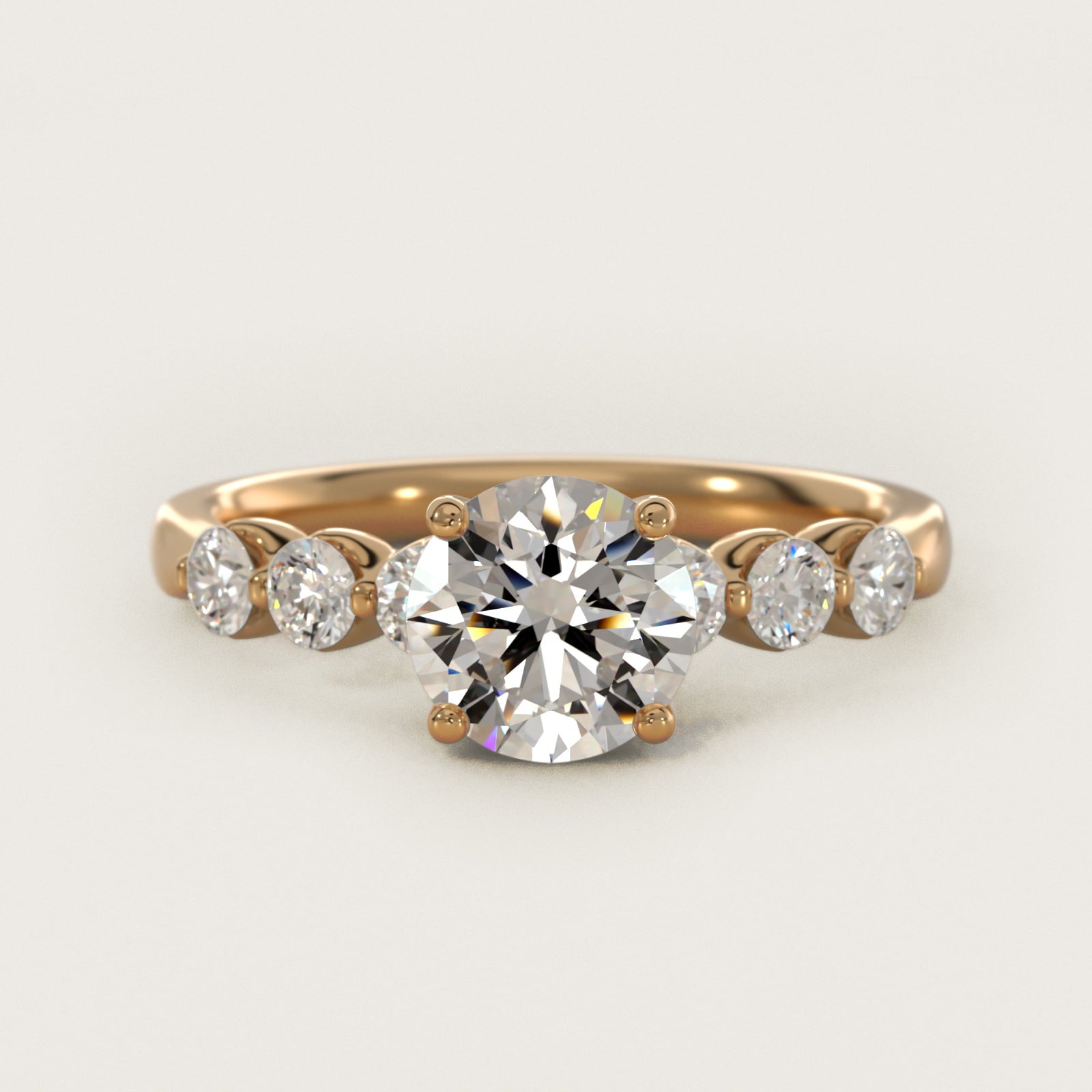 The Gallery Collection™ Floating Diamond Engagement Ring in 18k Yellow Gold (1/3 ct. tw.) - Round Center