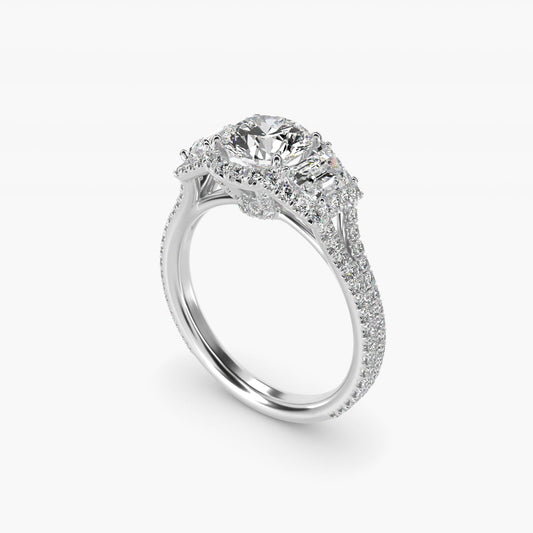 The Gallery Collection? Rolled Micropav? Diamond Engagement Ring in Platinum (3/8 ct. tw.) - Round Center