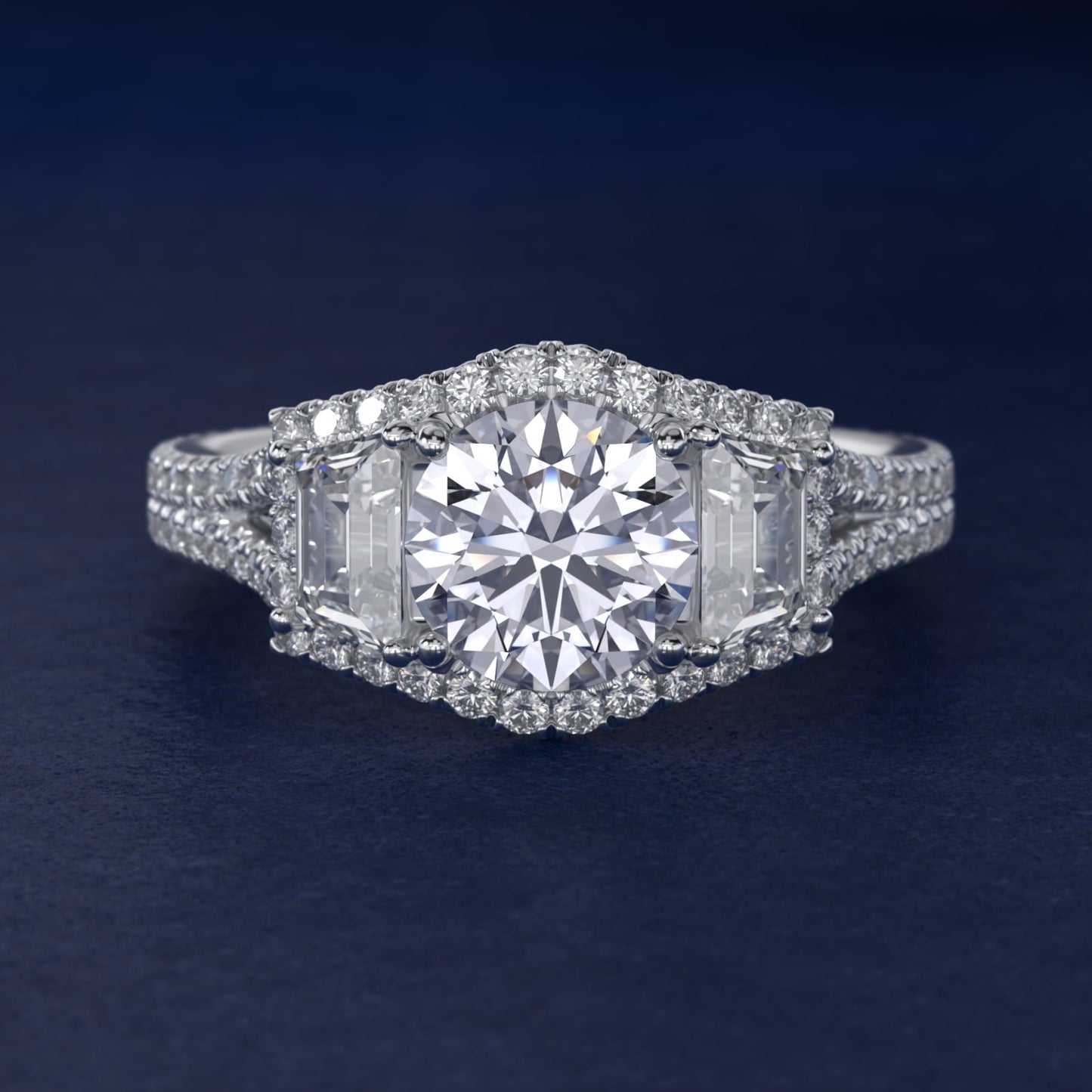 The Gallery Collection? Floating Diamond Engagement Ring in Platinum (1/3 ct. tw.) - Round Center