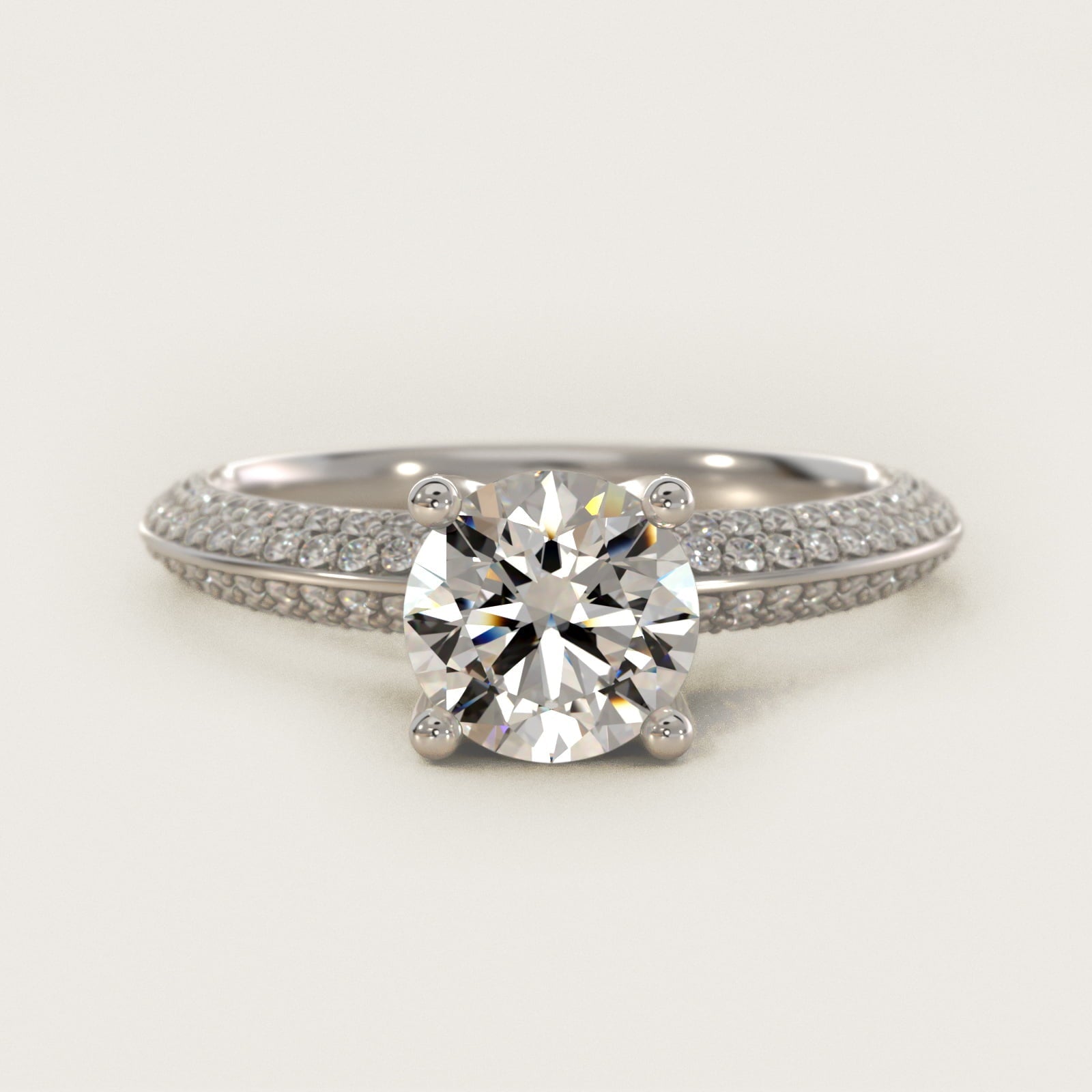 The Gallery Collection? Floating Diamond Engagement Ring in Platinum (1/3 ct. tw.) - Round Center