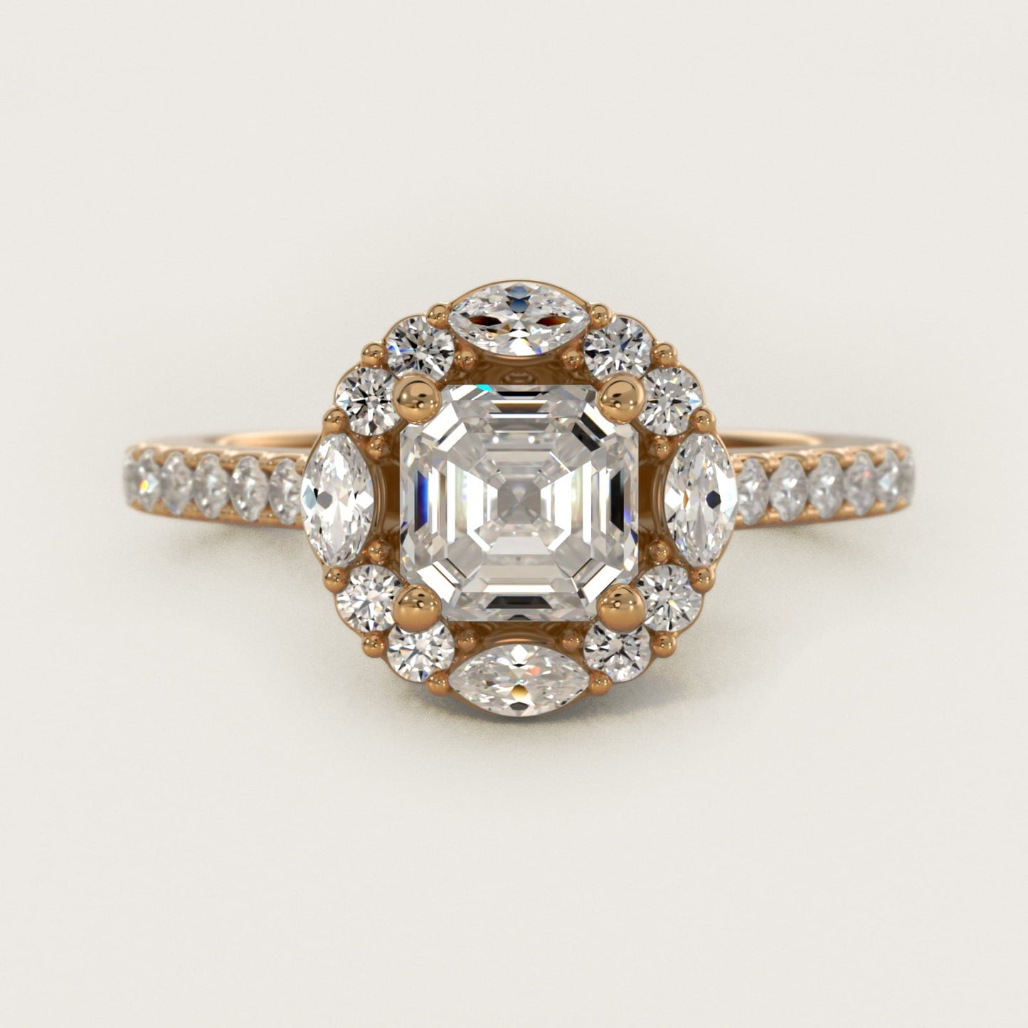 The Ritz Oval Halo Diamond Engagement Ring in 18k Yellow Gold (1/2 ct. tw.) - Asscher Center