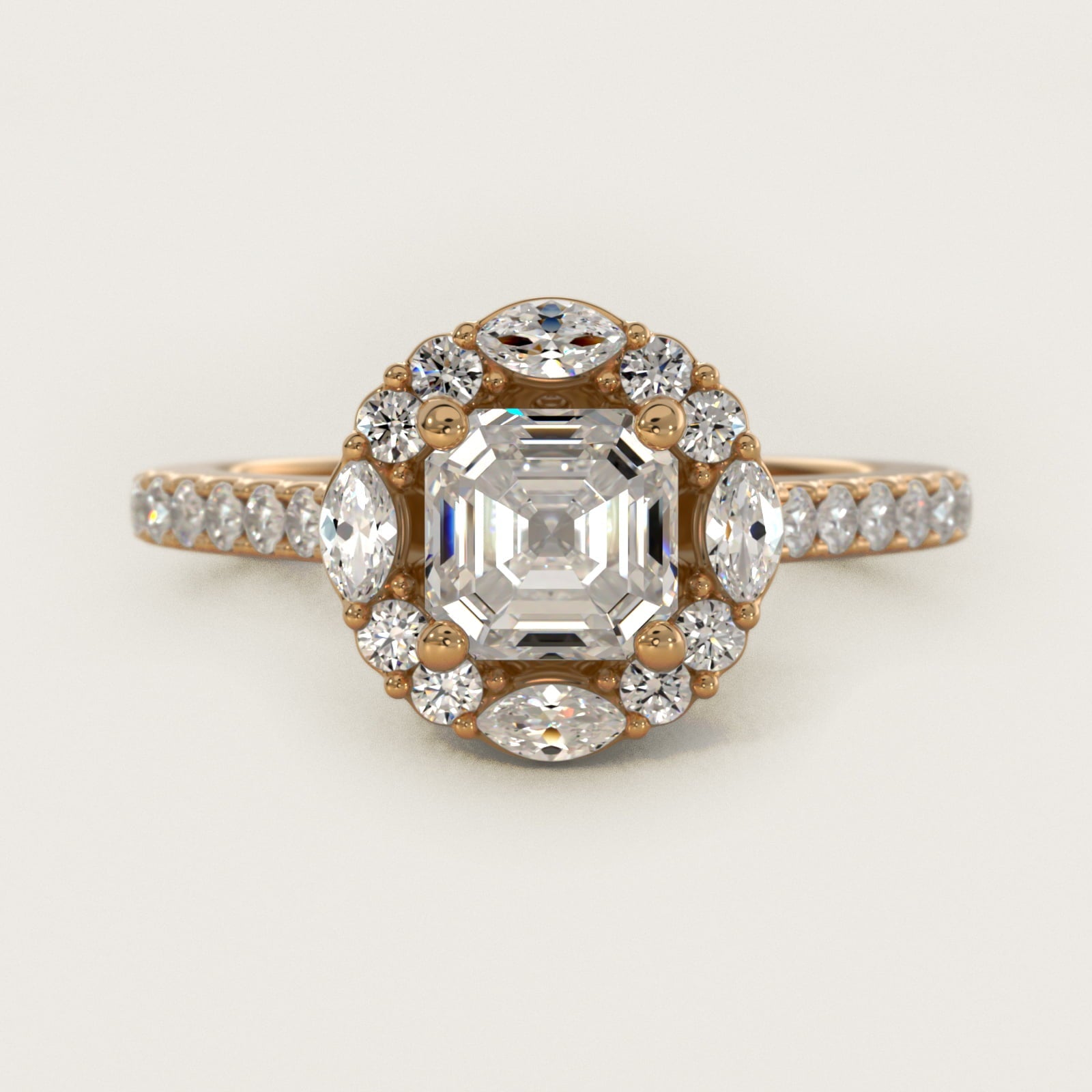 The Ritz Oval Halo Diamond Engagement Ring in 18k Yellow Gold (1/2 ct. tw.) - Asscher Center