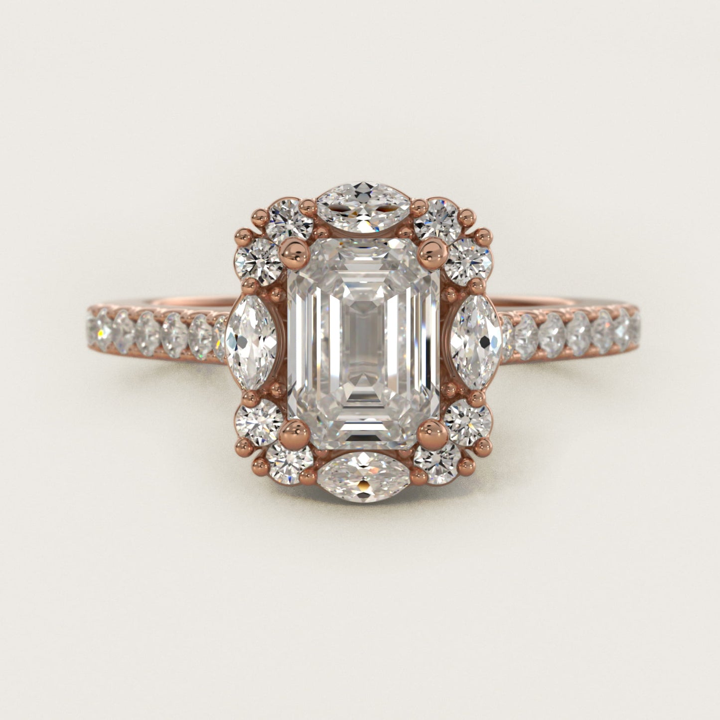 The Ritz Oval Halo Diamond Engagement Ring in 14k Rose Gold (1/2 ct. tw.) - Emerald Center
