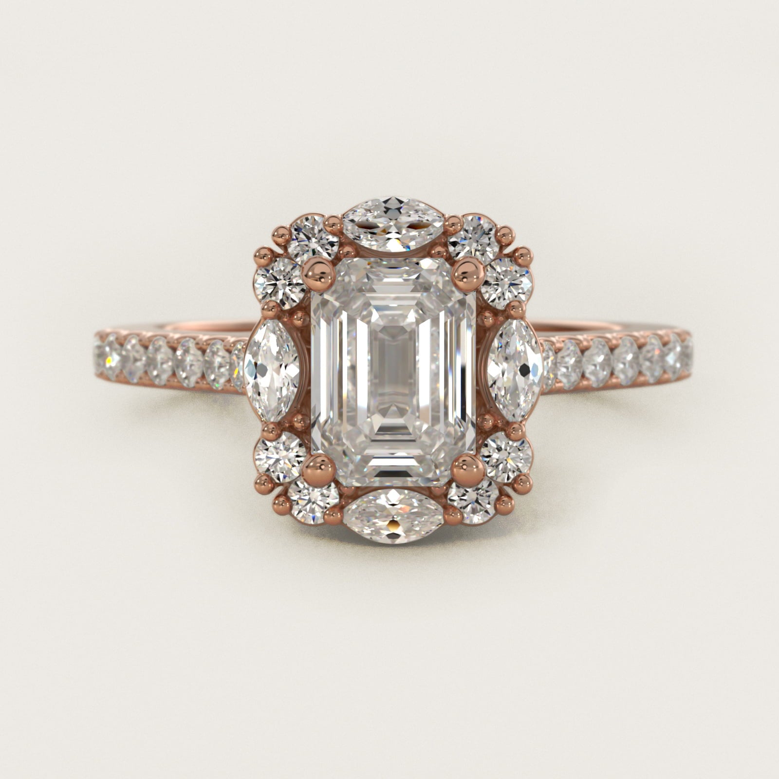 The Ritz Oval Halo Diamond Engagement Ring in 14k Rose Gold (1/2 ct. tw.) - Emerald Center