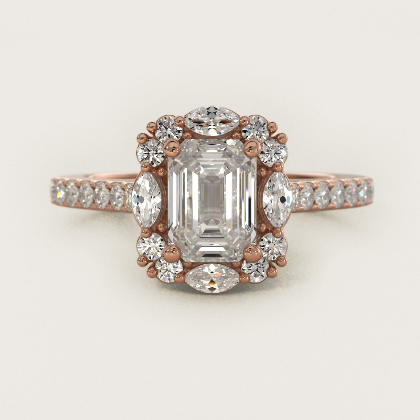 The Ritz Oval Halo Diamond Engagement Ring in 18k Rose Gold (1/2 ct. tw.) - Emerald Center