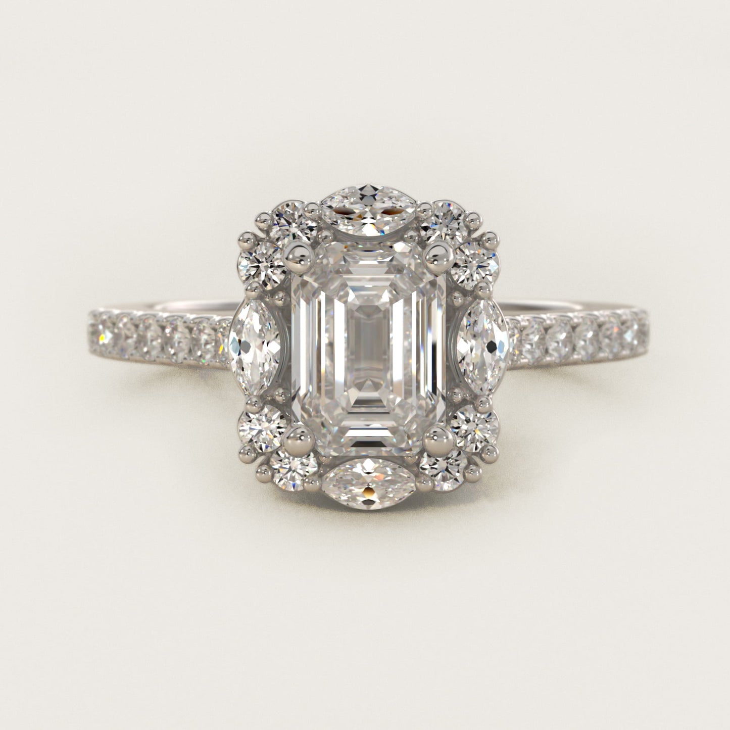 The Ritz Oval Halo Diamond Engagement Ring in 14k White Gold (1/2 ct. tw.) - Emerald Center