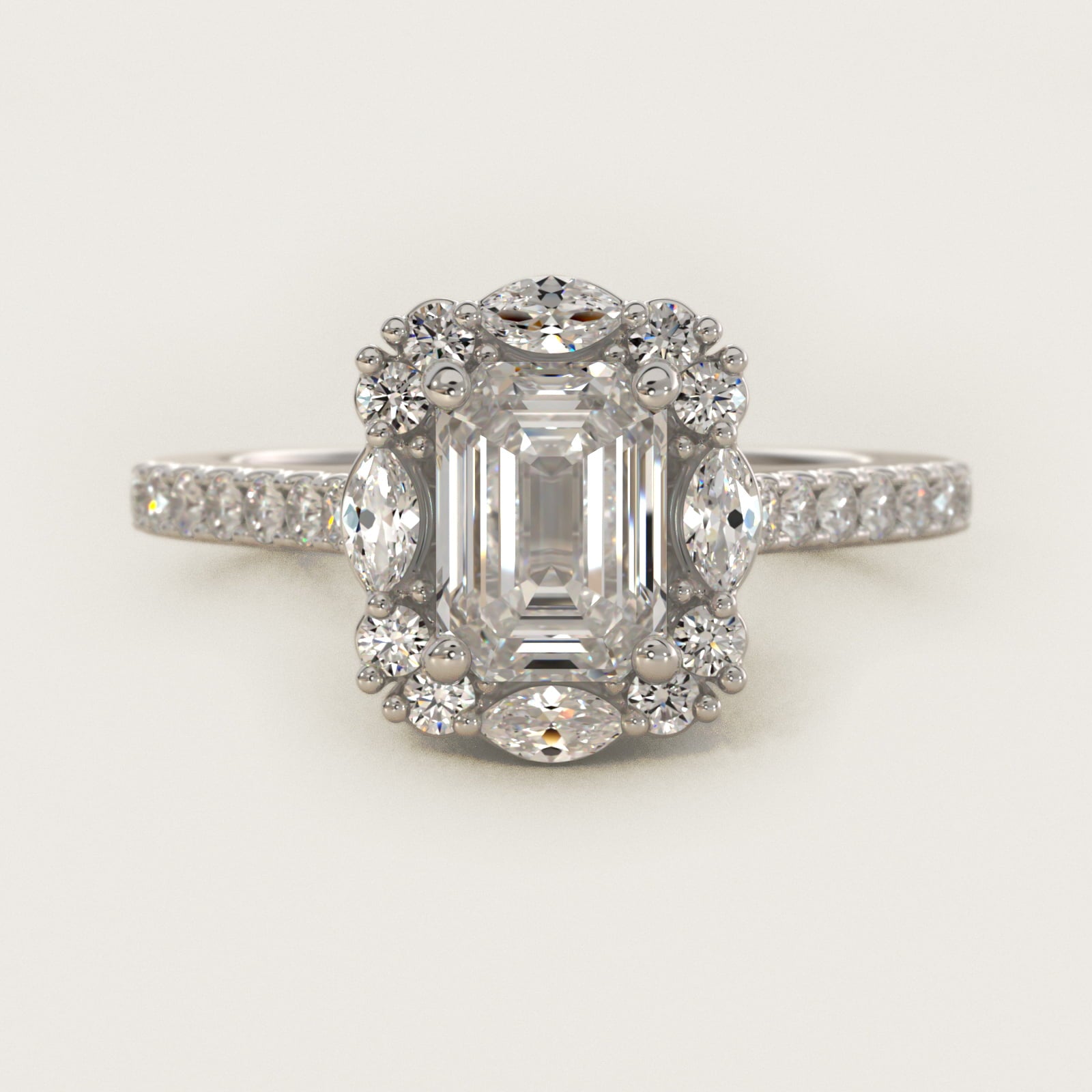 The Ritz Oval Halo Diamond Engagement Ring in 14k White Gold (1/2 ct. tw.) - Emerald Center