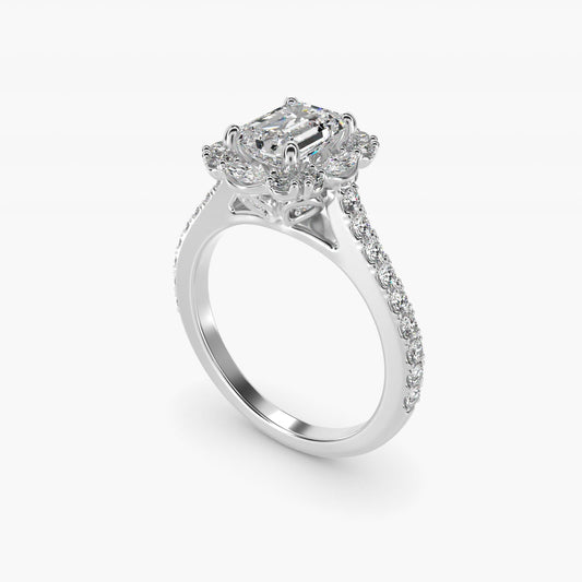 The Ritz Oval Halo Diamond Engagement Ring in Platinum (1/2 ct. tw.) - Emerald Center