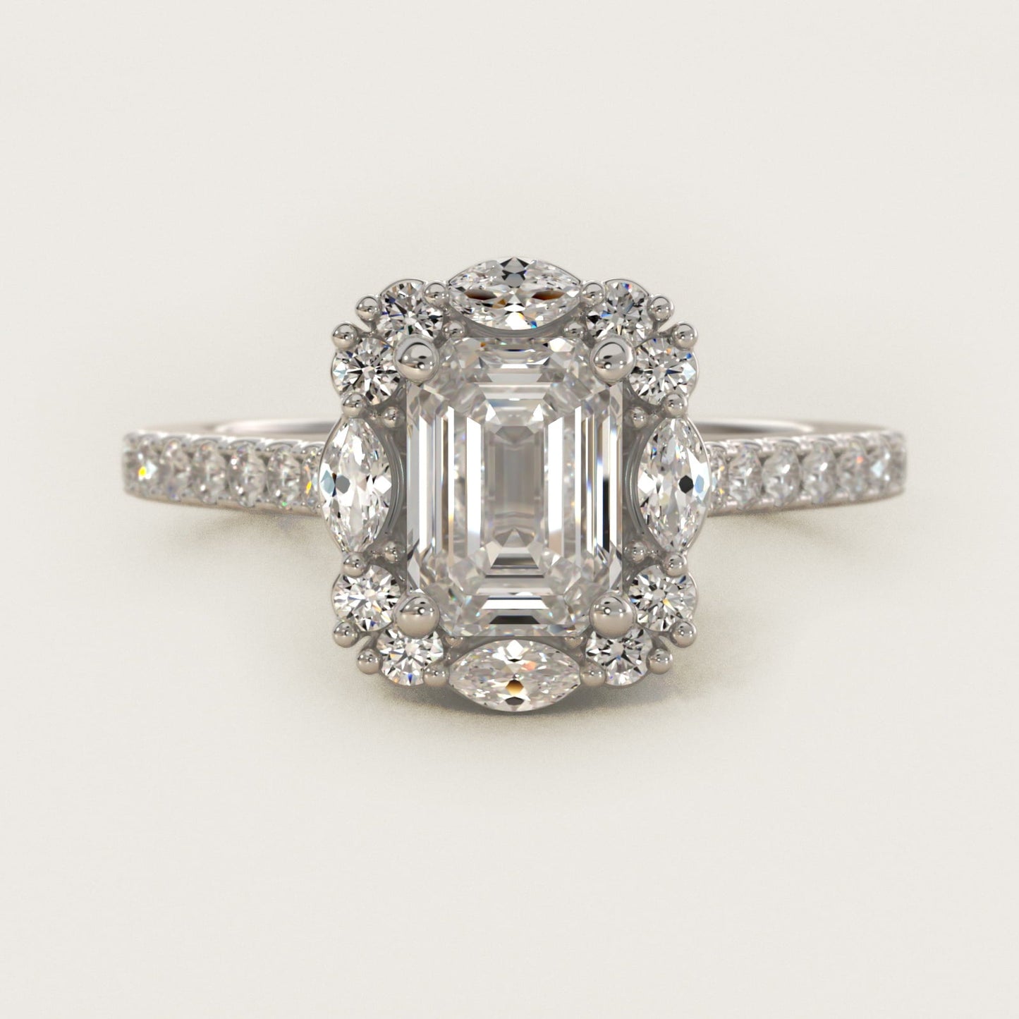 The Ritz Oval Halo Diamond Engagement Ring in Platinum (1/2 ct. tw.) - Emerald Center