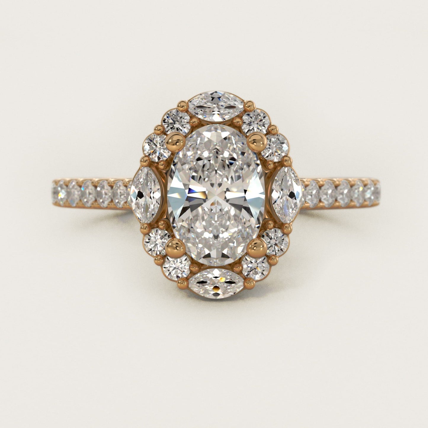 The Ritz Oval Halo Diamond Engagement Ring in 18k Yellow Gold (1/2 ct. tw.) - Oval Center