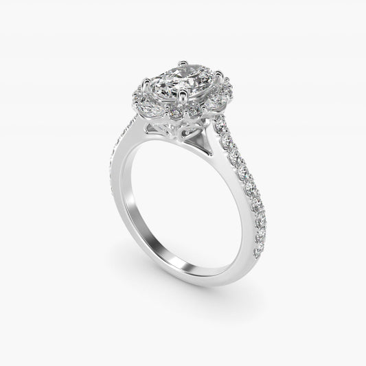 The Ritz Oval Halo Diamond Engagement Ring in Platinum (1/2 ct. tw.) - Oval Center