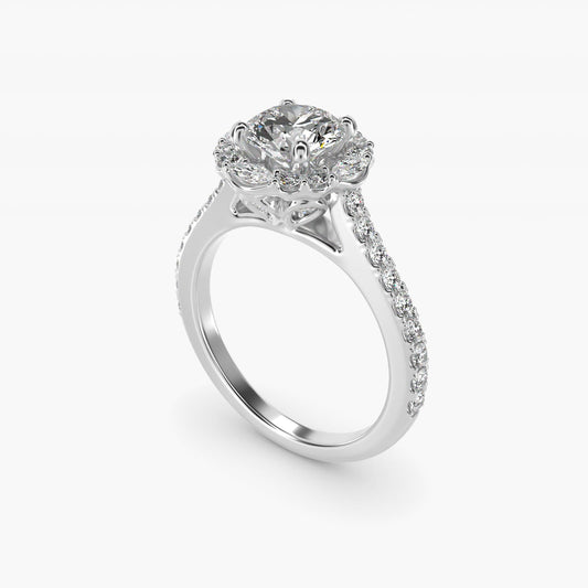 The Ritz Oval Halo Diamond Engagement Ring in Platinum (1/2 ct. tw.) - Round Center