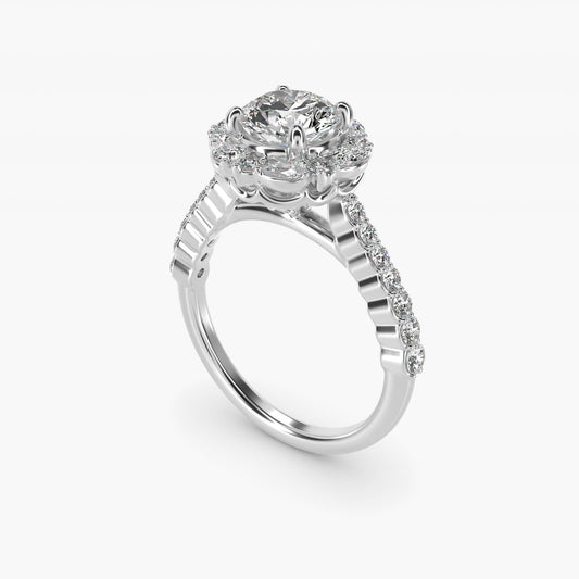 The Ritz Round Halo Diamond Engagement Ring in Platinum (3/8 ct. tw.) - Round Center