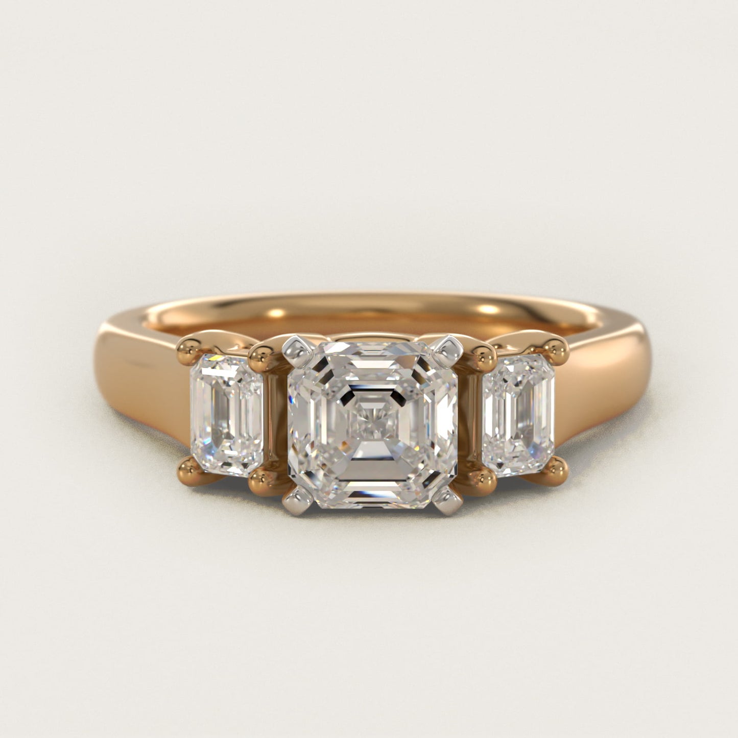 Three-Stone Emerald-Cut Diamond Engagement Ring in 14K Yellow Gold (1/3 ct tw.) By Zac Zac Posen - Asscher Center
