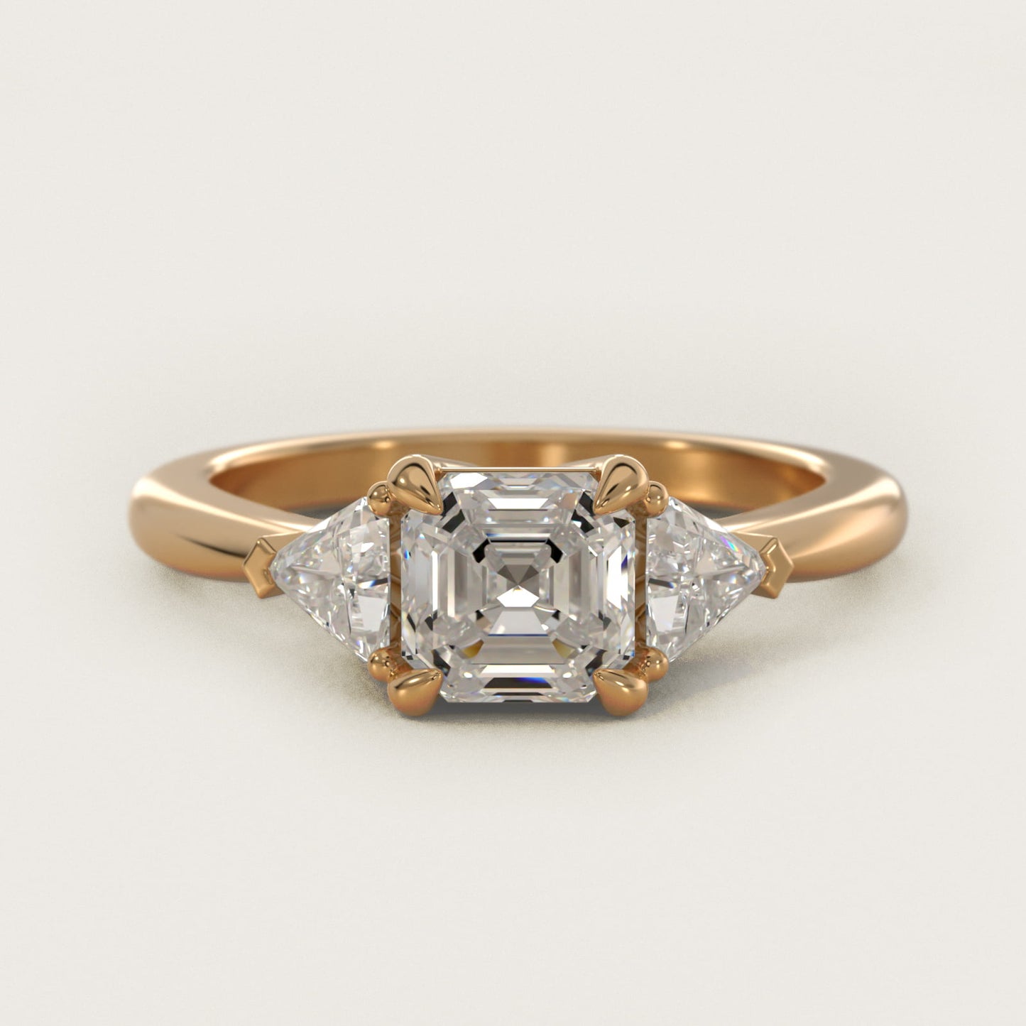 Three-Stone Trillion Diamond Engagement Ring in 14K Yellow Gold (1/3 ct. tw.) - Asscher Center