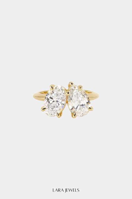 Toi Et Moi Ring 18K Gold - Front view
