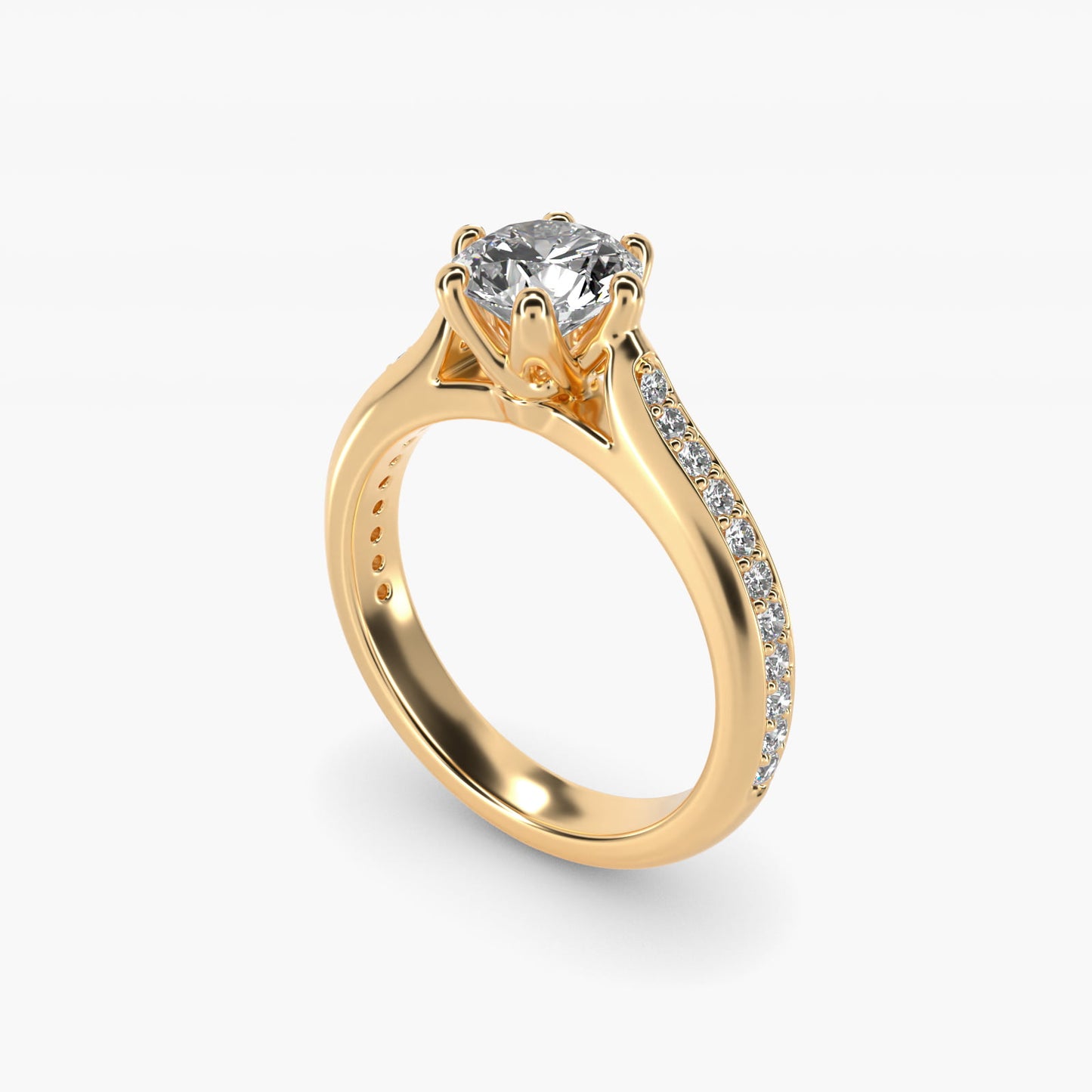 Trellis PavŽ Diamond Engagement Ring In 14K Yellow Gold By James Allen - Round Center