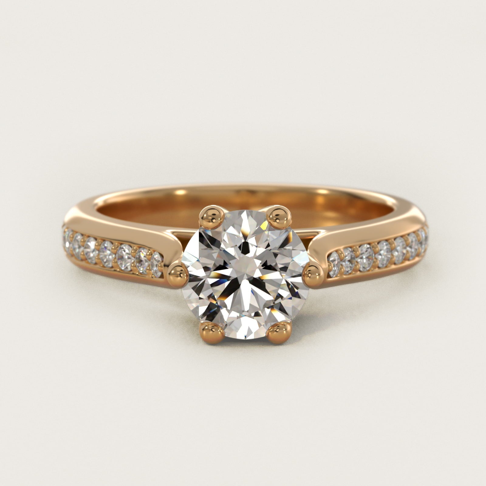 Trellis PavŽ Diamond Engagement Ring In 14K Yellow Gold By James Allen - Round Center