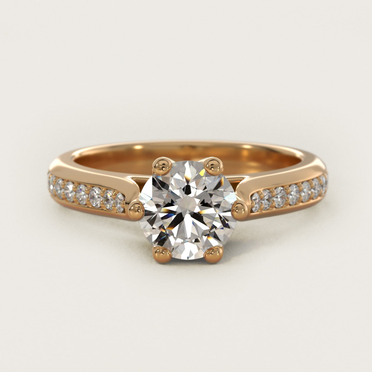 Trellis Pav? Diamond Engagement Ring In 18k Yellow Gold By James Allen - Round Center