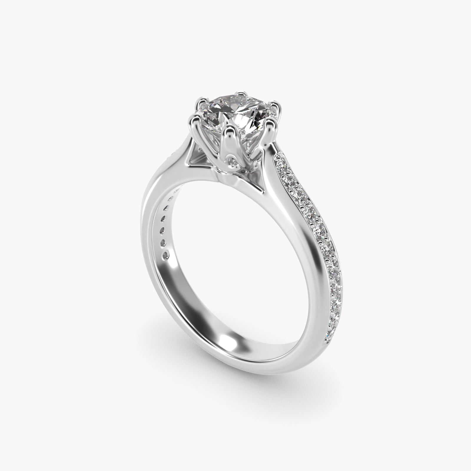 Trellis Pav? Diamond Engagement Ring In Platinum By James Allen - Round Center