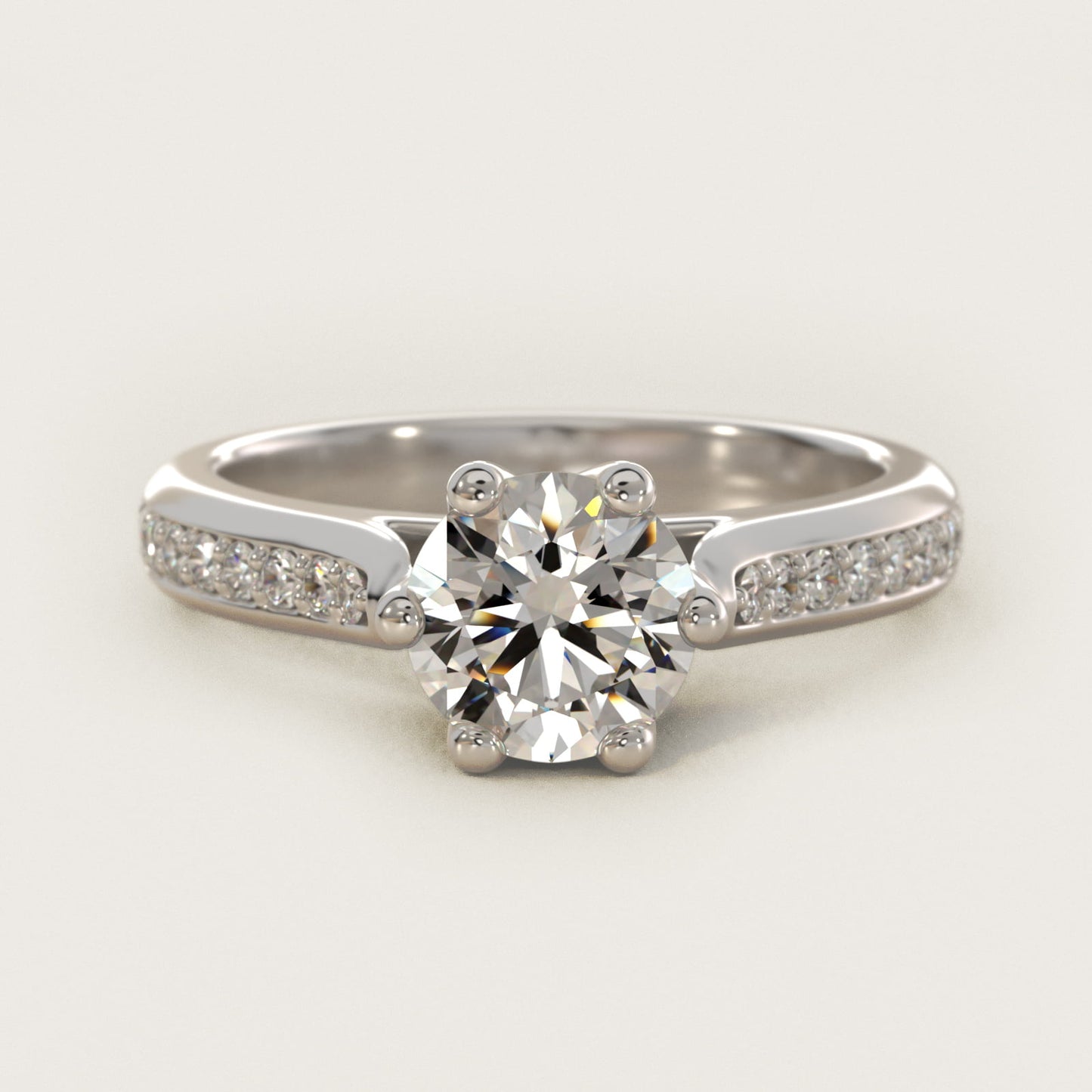 Trellis Pav? Diamond Engagement Ring In Platinum By James Allen - Round Center