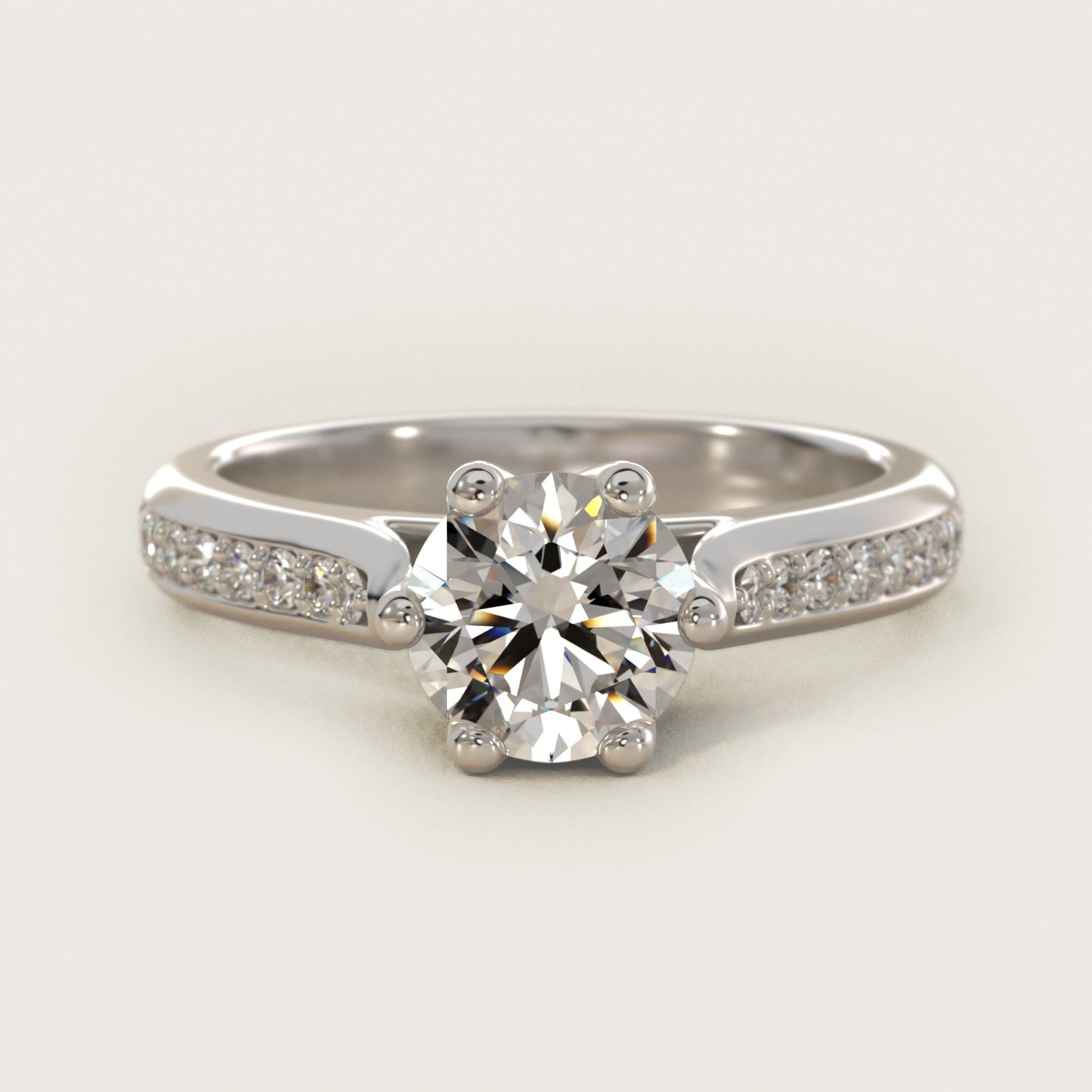 Trellis Pav? Diamond Engagement Ring In Platinum By James Allen - Round Center