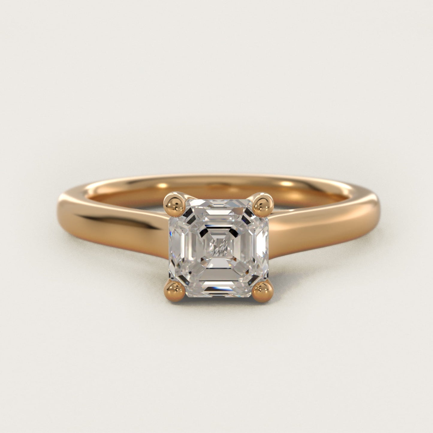 Twist Bridge Solitaire Engagement Ring in 14k Yellow Gold - Asscher Center