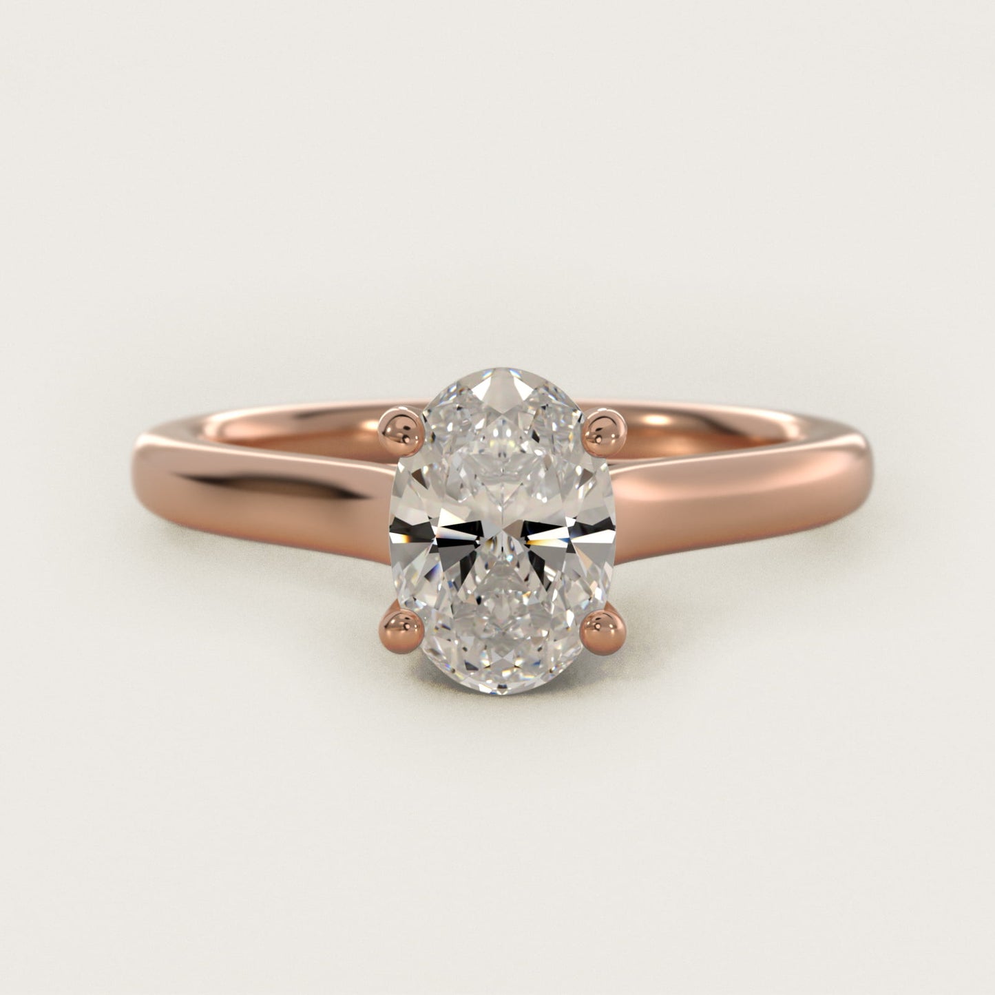 Twist Bridge Solitaire Engagement Ring in 14k Rose Gold - Oval Center