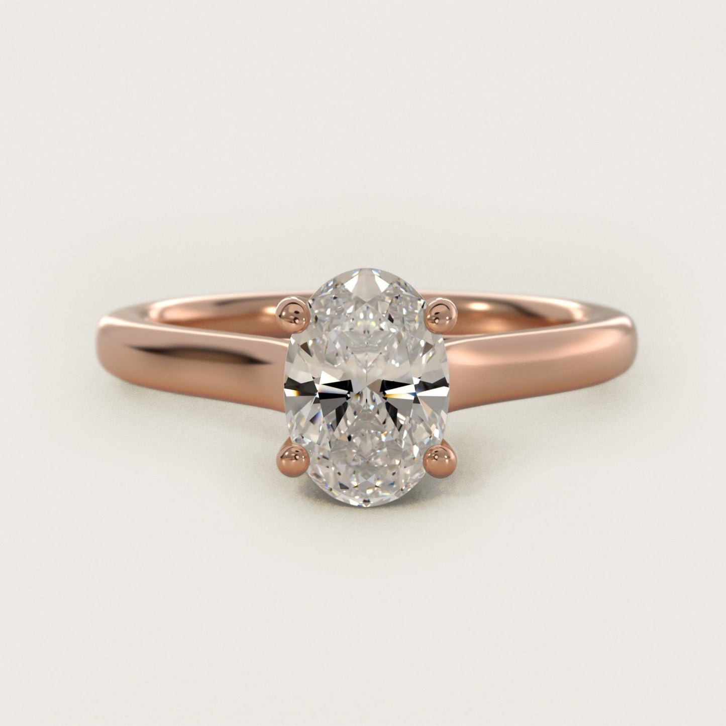 Twist Bridge Solitaire Engagement Ring in 18k Rose Gold - Oval Center