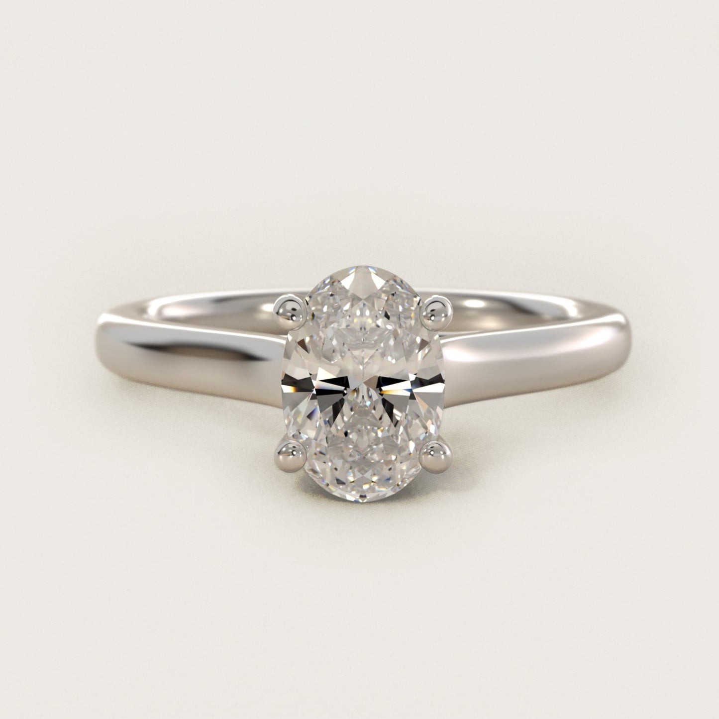 Twist Bridge Solitaire Engagement Ring in Platinum - Oval Center