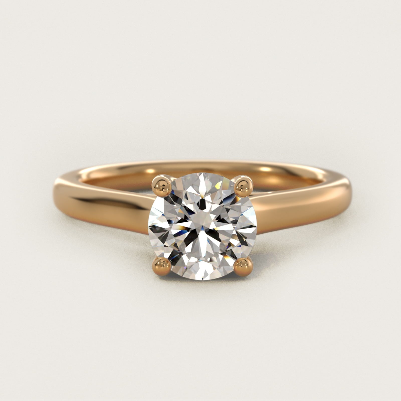 Twist Bridge Solitaire Engagement Ring in 14k Yellow Gold - Round Center