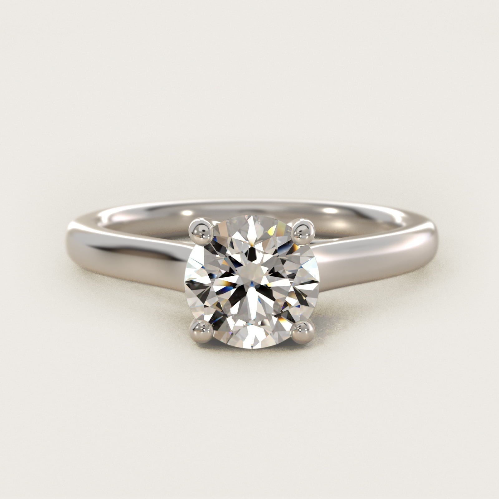 Twist Bridge Solitaire Engagement Ring in Platinum - Round Center