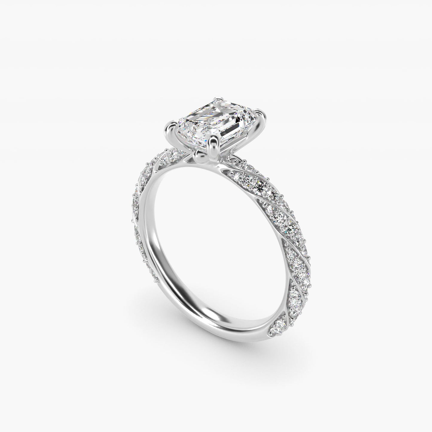 Twisted PavŽ Diamond Engagement Ring In 14K White Gold By James Allen - Emerald Center