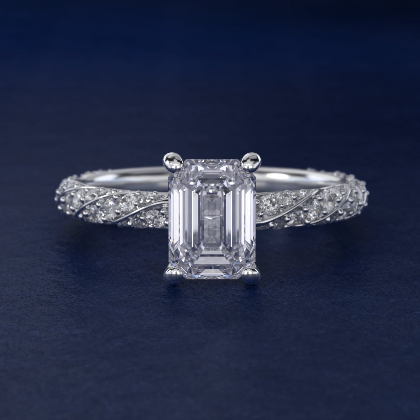 Twisted PavŽ Diamond Engagement Ring In 14K White Gold By James Allen - Emerald Center