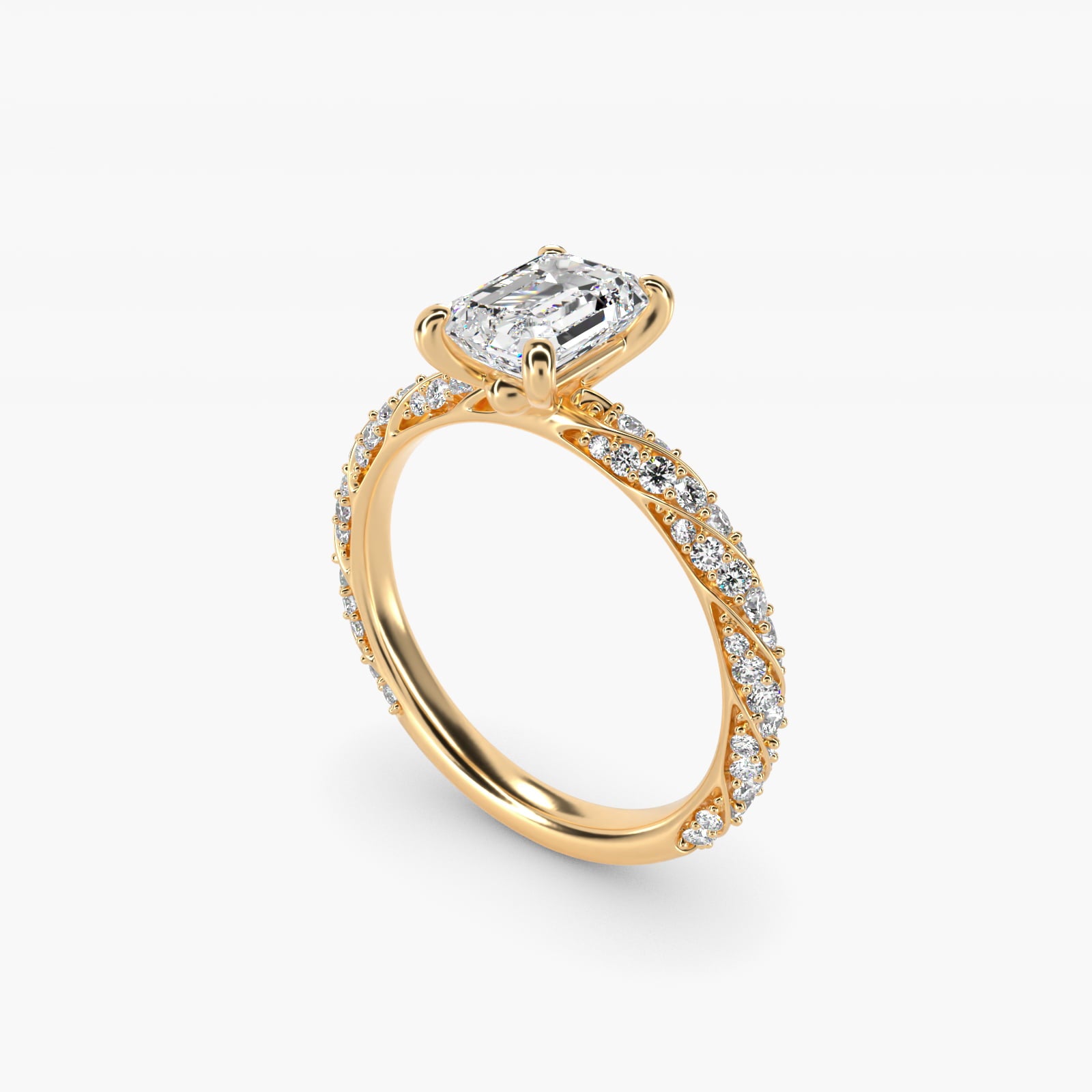 Twisted PavŽ Diamond Engagement Ring In 14K Yellow Gold By James Allen - Emerald Center