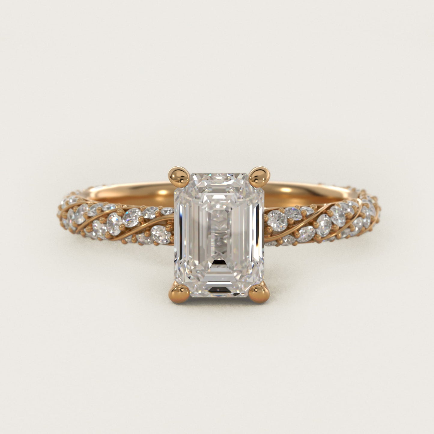 Twisted PavŽ Diamond Engagement Ring In 14K Yellow Gold By James Allen - Emerald Center