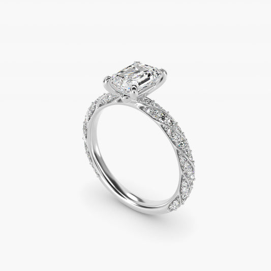 Twisted PavŽ Diamond Engagement Ring In Platinum By James Allen - Emerald Center