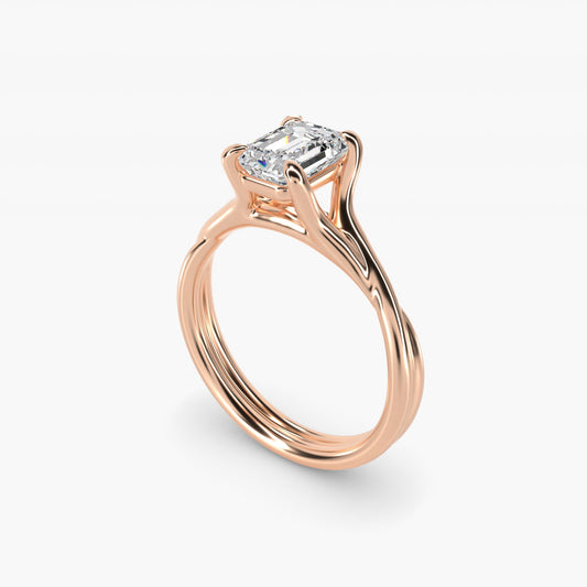 Twisted Shank Contemporary Solitaire Engagement Ring In 14K Rose Gold By James Allen - Emerald Center
