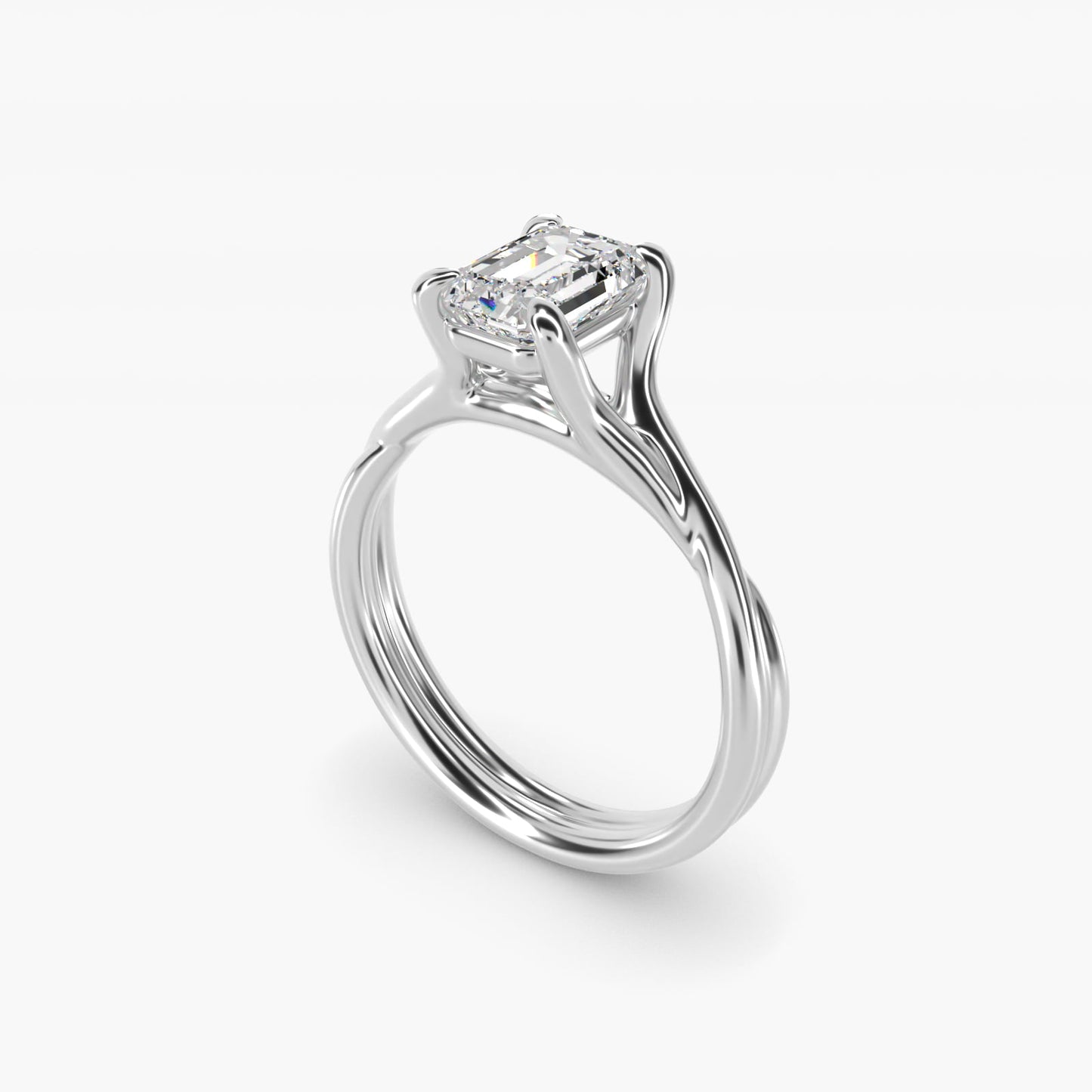 Twisted Shank Contemporary Solitaire Engagement Ring In Platinum By James Allen - Emerald Center