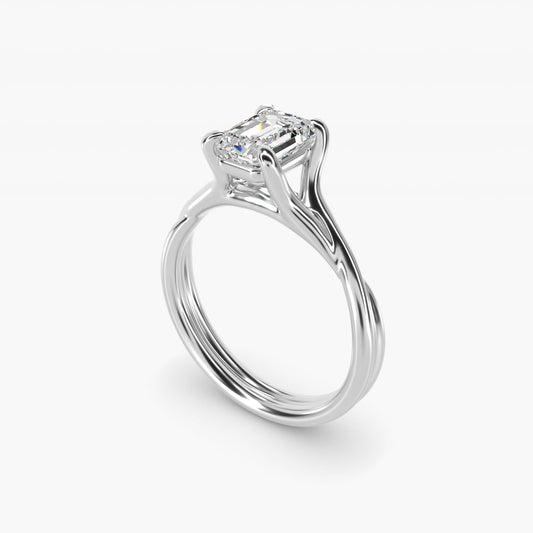 Twisted Shank Contemporary Solitaire Engagement Ring In Platinum By James Allen - Emerald Center