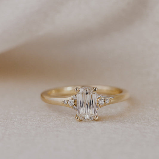 The Angie Elongated Cushion Champagne Diamond Ring
