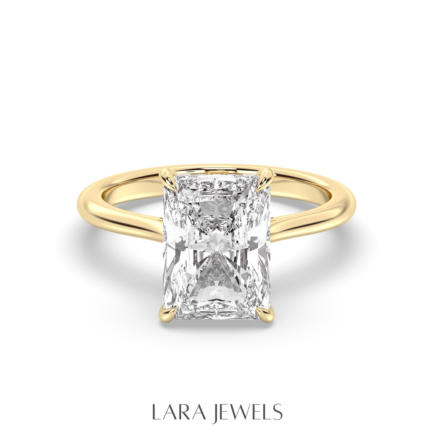 1.0-3.0 CT Radiant Lab Grown Diamond Hidden Halo Engagement Ring
