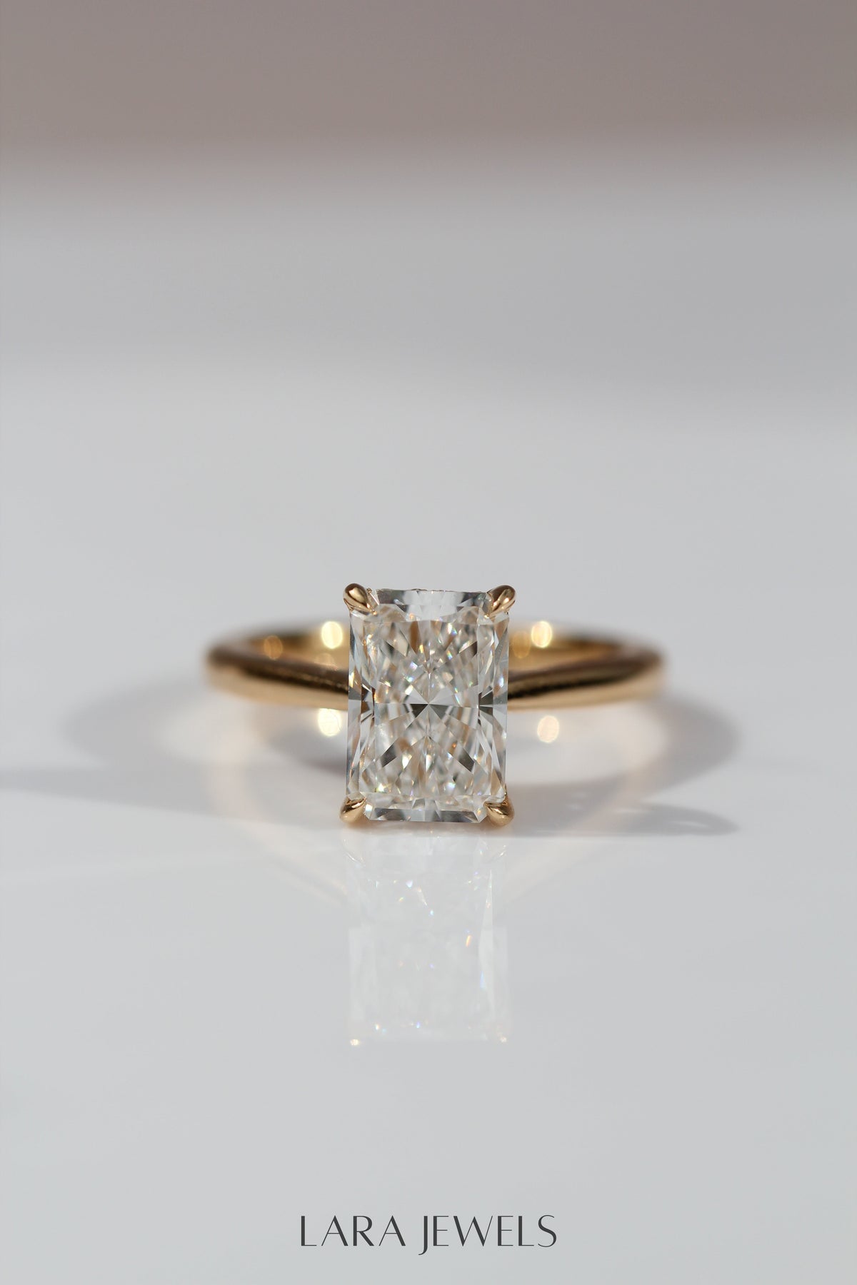 1.0-3.0 CT Radiant Lab Grown Diamond Hidden Halo Engagement Ring
