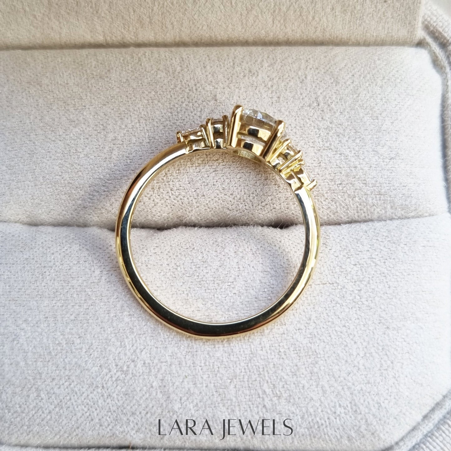 1.0-3.0 CT Round Lab Grown Diamond Pave Engagement Ring