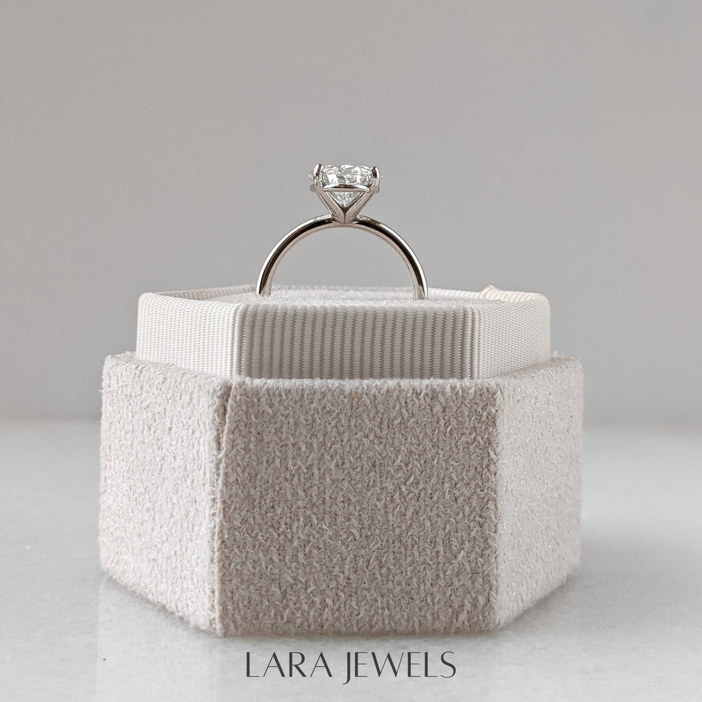 1.0-3.05 CT Oval Lab Grown Diamond Solitaire Engagement Ring