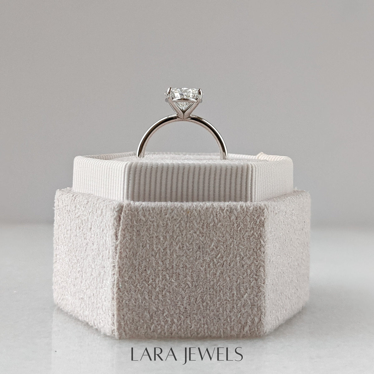 1.0-3.05 CT Oval Lab Grown Diamond Solitaire Engagement Ring