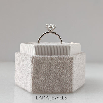 1.0-3.05 CT Oval Lab Grown Diamond Solitaire Engagement Ring